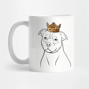 Staffordshire Bull Terrier Dog King Queen Wearing Crown Mug